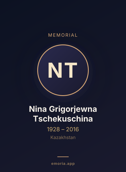 Memorial portrait of Nina Grigorjewna Tschekuschina