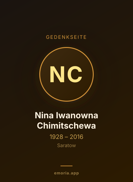 Gedenkportrait von Nina Iwanowna Chimitschewa