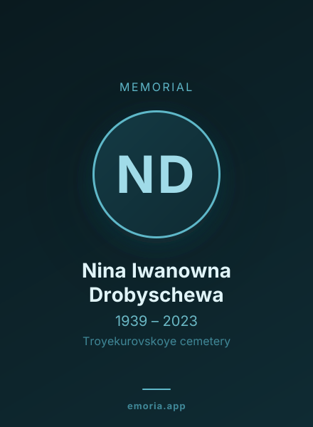 Memorial portrait of Nina Iwanowna Drobyschewa