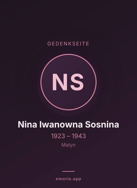 Gedenkportrait von Nina Iwanowna Sosnina