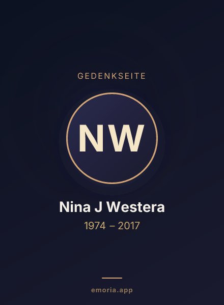 Gedenkportrait von Nina J Westera