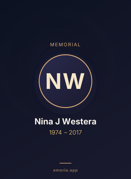 Memorial portrait of Nina J Westera