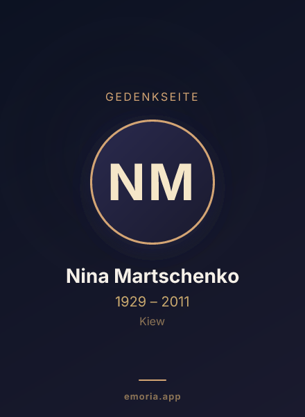 Gedenkportrait von Nina Martschenko