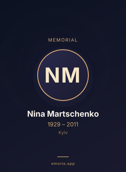 Memorial portrait of Nina Martschenko