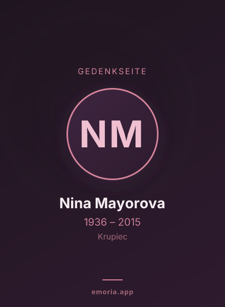 Gedenkportrait von Nina Mayorova