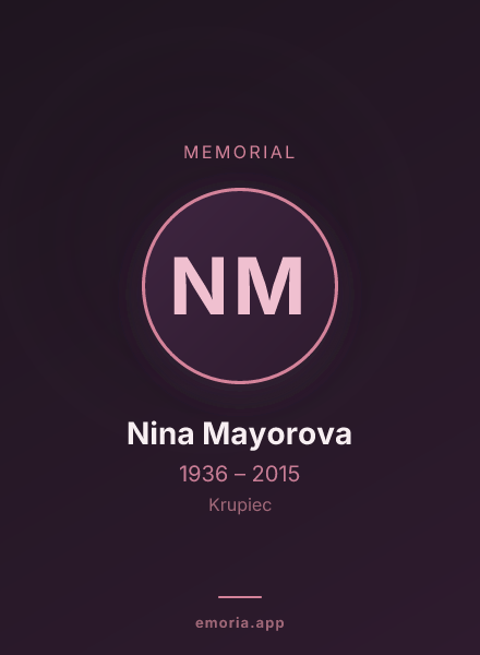 Memorial portrait of Nina Mayorova