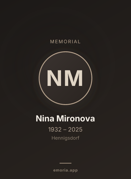 Memorial portrait of Nina Mironova