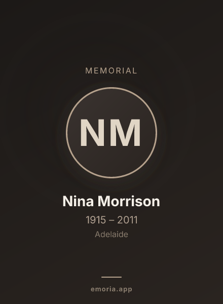 Memorial portrait of Nina Morrison