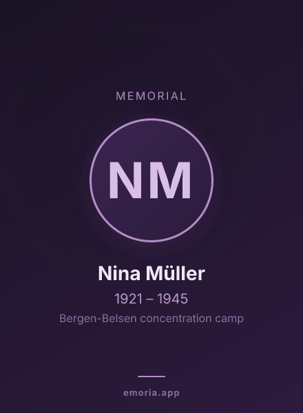 Memorial portrait of Nina Müller