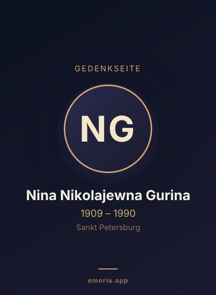 Gedenkportrait von Nina Nikolajewna Gurina