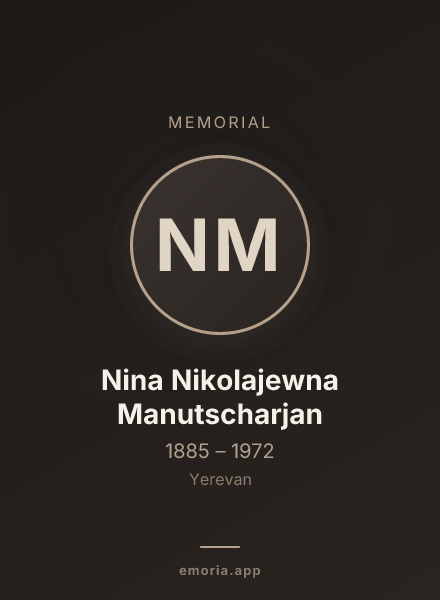 Memorial portrait of Nina Nikolajewna Manutscharjan