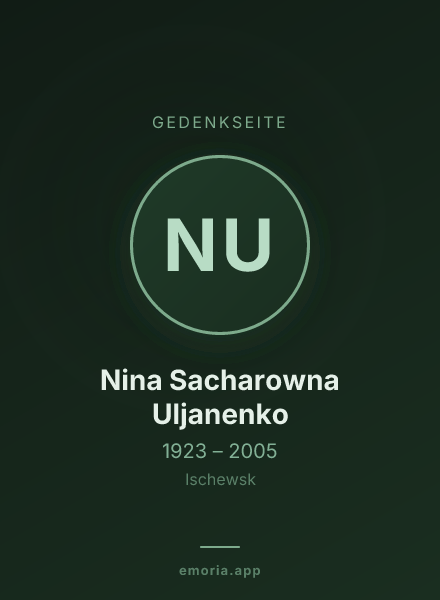 Gedenkportrait von Nina Sacharowna Uljanenko