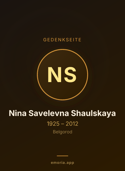 Gedenkportrait von Nina Savelevna Shaulskaya