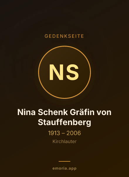 Gedenkportrait von Nina Schenk Gräfin von Stauffenberg