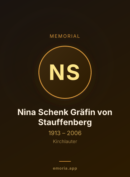 Memorial portrait of Nina Schenk Gräfin von Stauffenberg