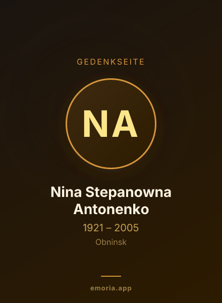 Gedenkportrait von Nina Stepanowna Antonenko