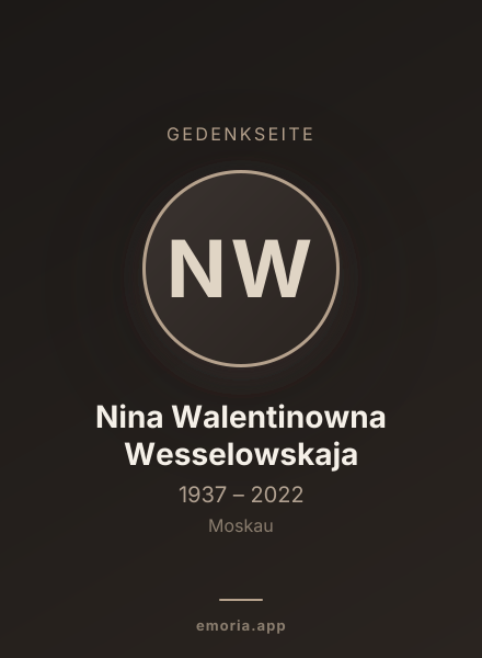Gedenkportrait von Nina Walentinowna Wesselowskaja