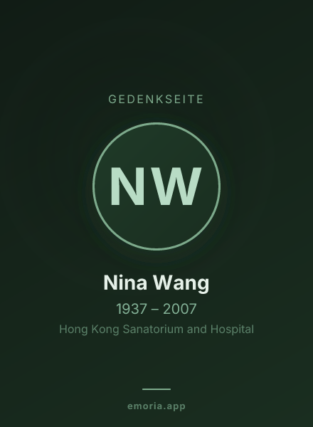 Gedenkportrait von Nina Wang