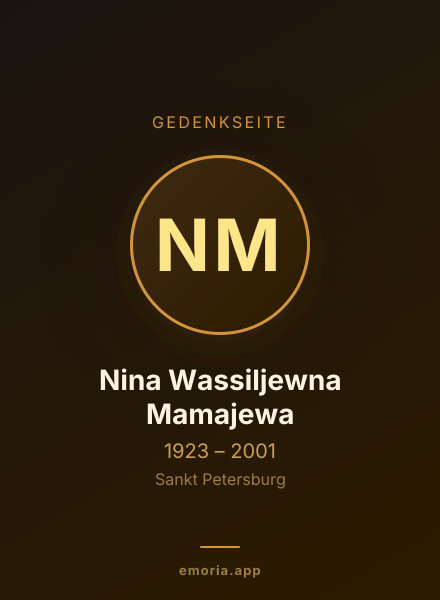 Gedenkportrait von Nina Wassiljewna Mamajewa