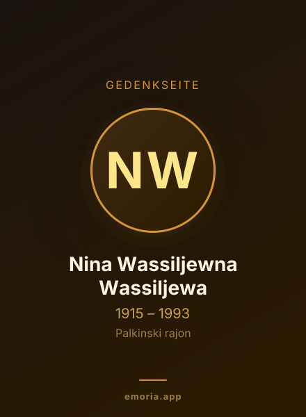 Gedenkportrait von Nina Wassiljewna Wassiljewa