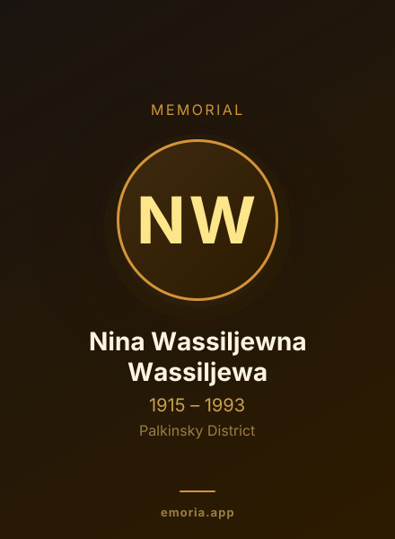 Memorial portrait of Nina Wassiljewna Wassiljewa