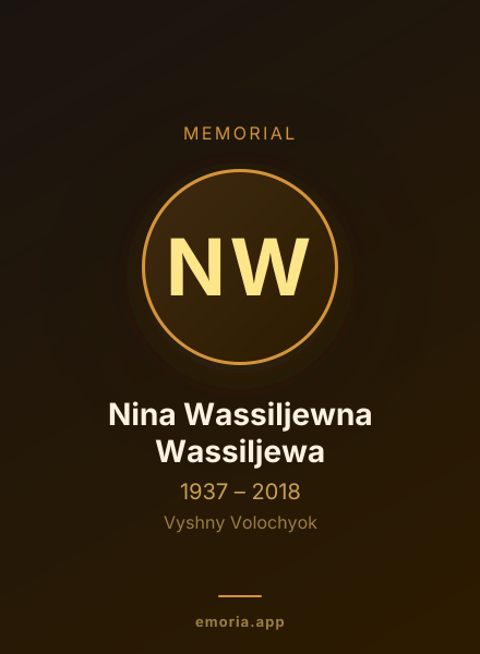 Memorial portrait of Nina Wassiljewna Wassiljewa
