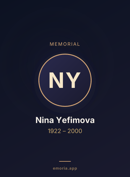 Memorial portrait of Nina Yefimova