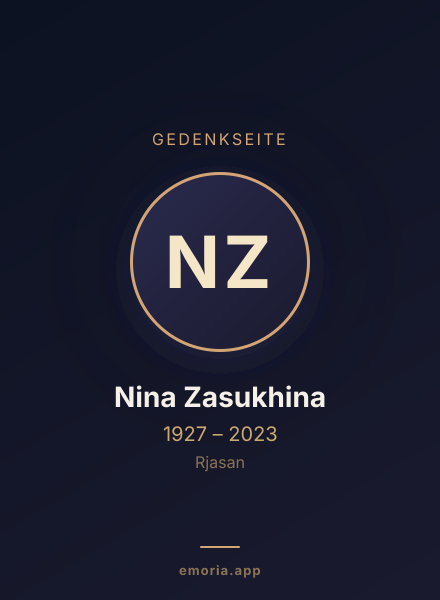 Gedenkportrait von Nina Zasukhina