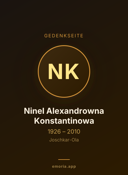 Gedenkportrait von Ninel Alexandrowna Konstantinowa