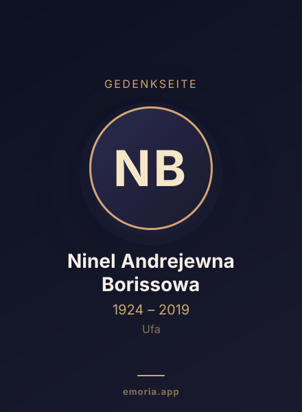 Gedenkportrait von Ninel Andrejewna Borissowa