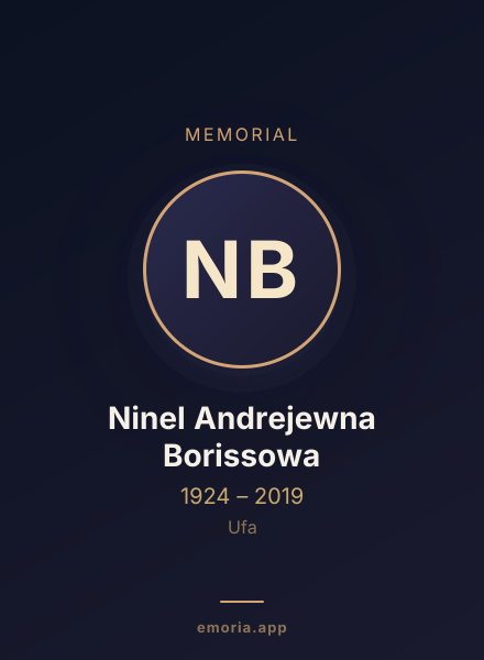 Memorial portrait of Ninel Andrejewna Borissowa