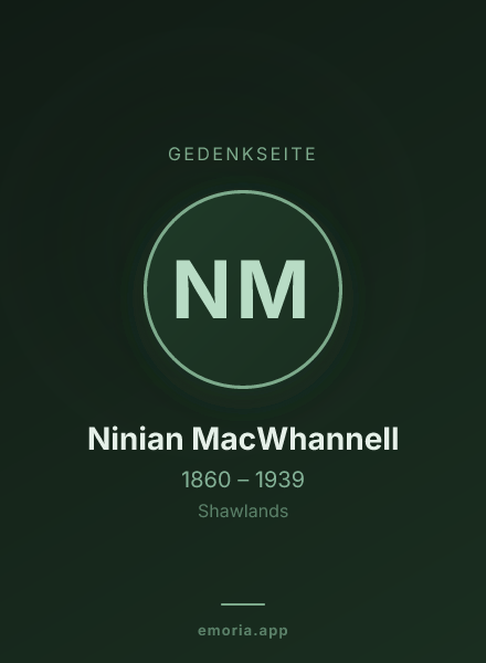 Gedenkportrait von Ninian MacWhannell