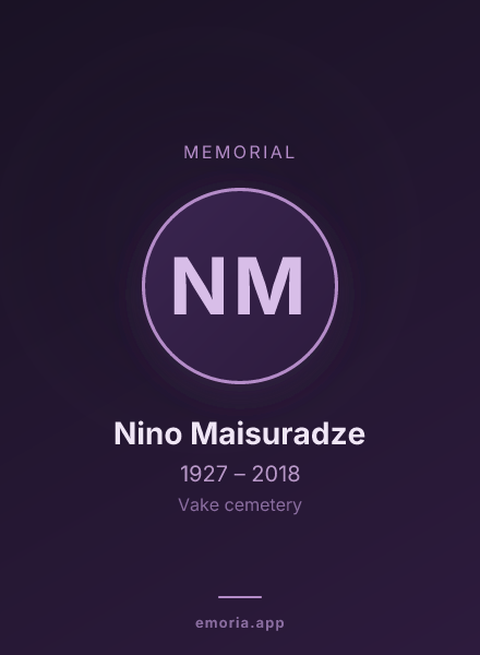 Memorial portrait of Nino Maisuradze