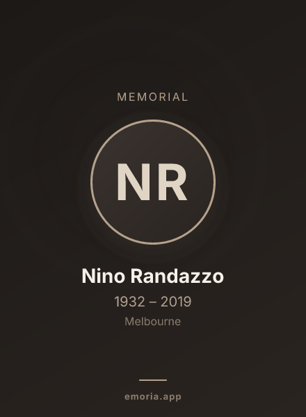Memorial portrait of Nino Randazzo