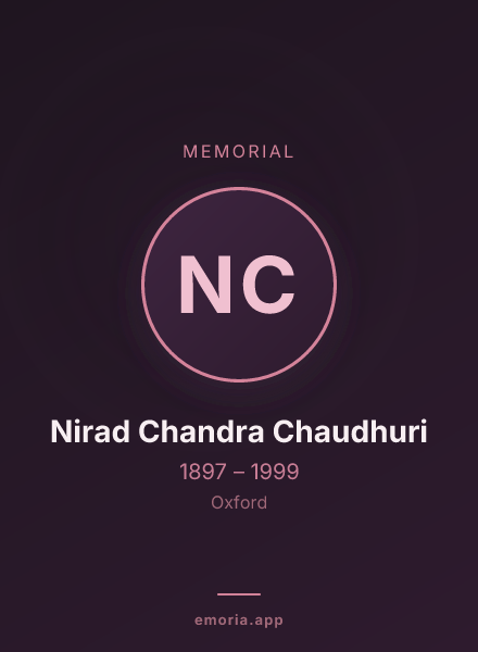 Memorial portrait of Nirad Chandra Chaudhuri