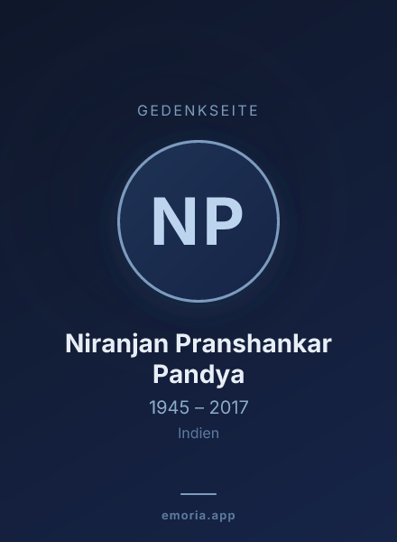 Gedenkportrait von Niranjan Pranshankar Pandya