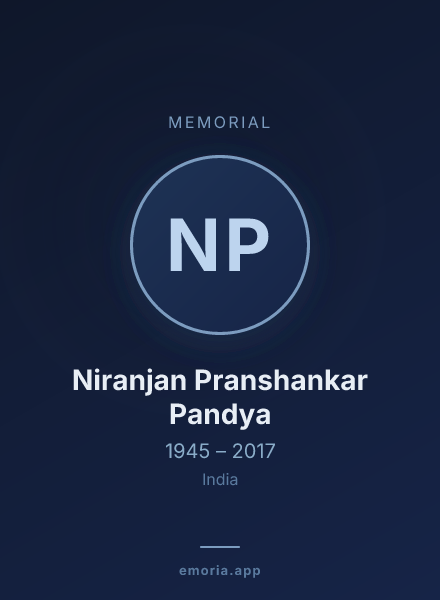 Memorial portrait of Niranjan Pranshankar Pandya