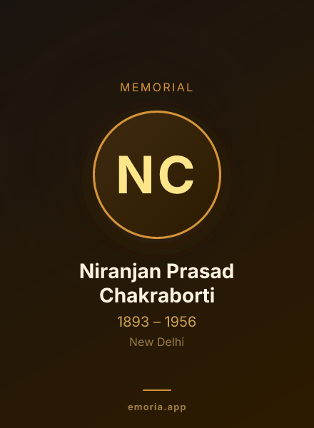 Memorial portrait of Niranjan Prasad Chakraborti