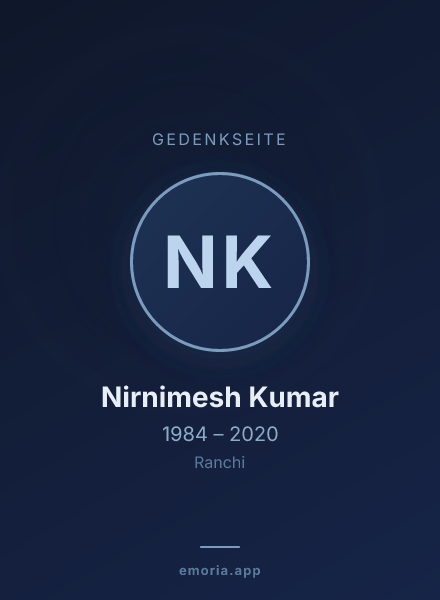 Gedenkportrait von Nirnimesh Kumar