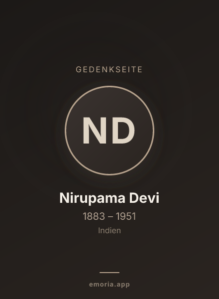Gedenkportrait von Nirupama Devi