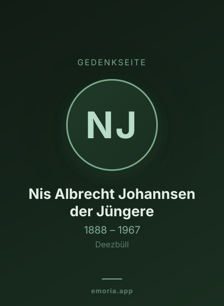Gedenkportrait von Nis Albrecht Johannsen der Jüngere