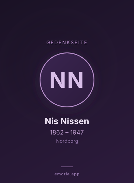 Gedenkportrait von Nis Nissen