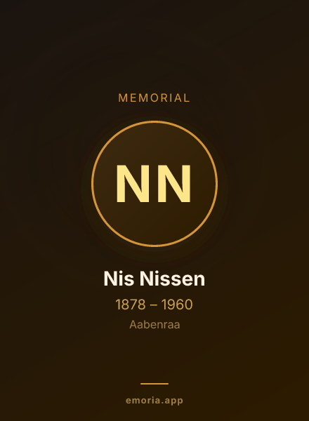 Memorial portrait of Nis Nissen