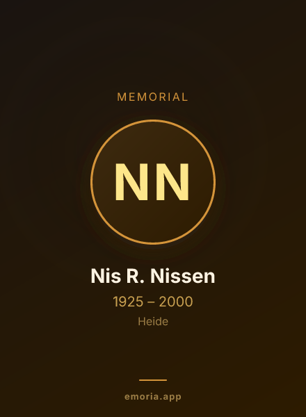 Memorial portrait of Nis R. Nissen