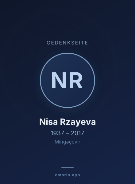 Gedenkportrait von Nisa Rzayeva