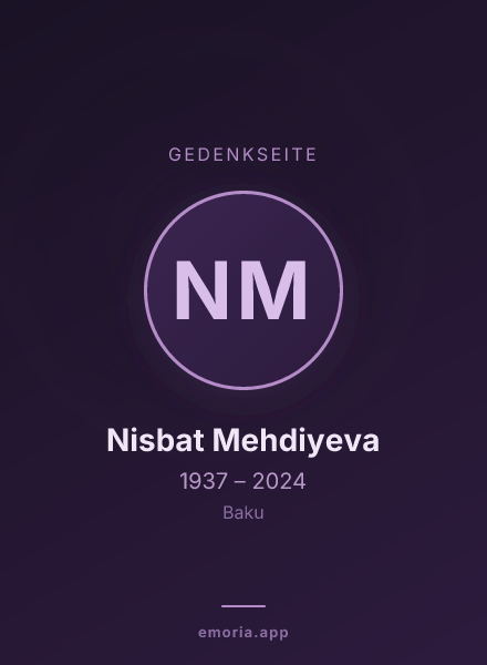Gedenkportrait von Nisbat Mehdiyeva