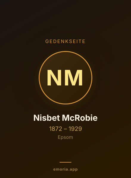 Gedenkportrait von Nisbet McRobie