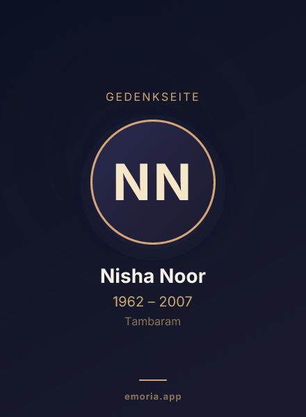 Gedenkportrait von Nisha Noor