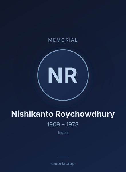 Memorial portrait of Nishikanto Roychowdhury