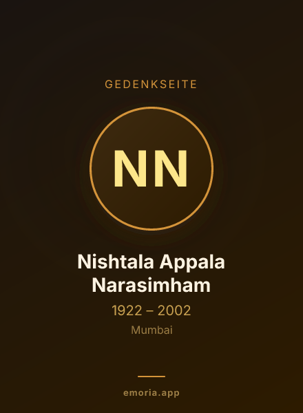 Gedenkportrait von Nishtala Appala Narasimham